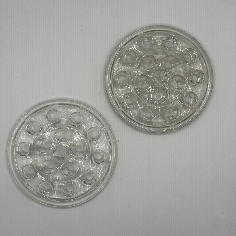 Vintage Flower Frog 4.5in Clear Glass 15 Floral Arranger Set of 2